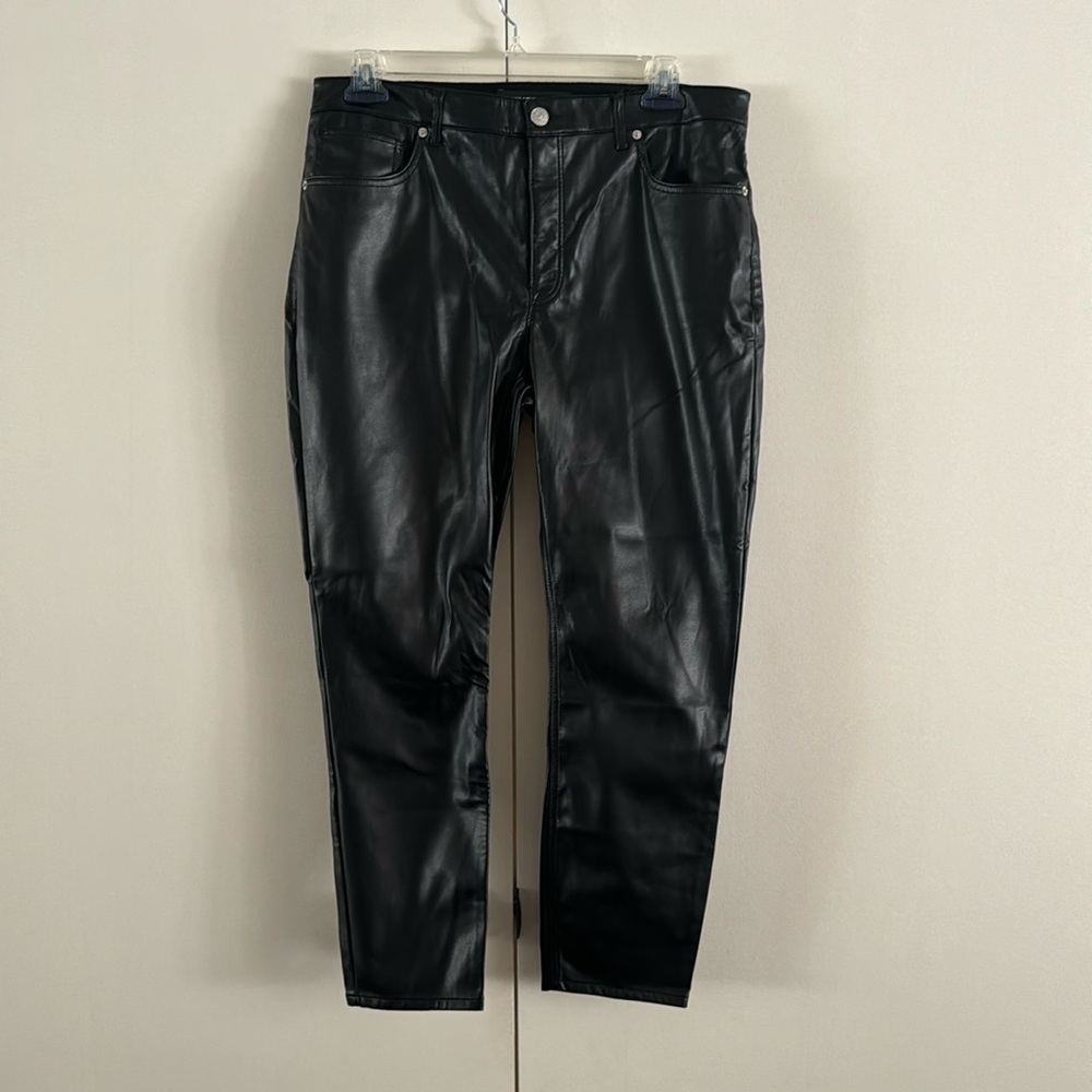 Express faux leather straight leg pants